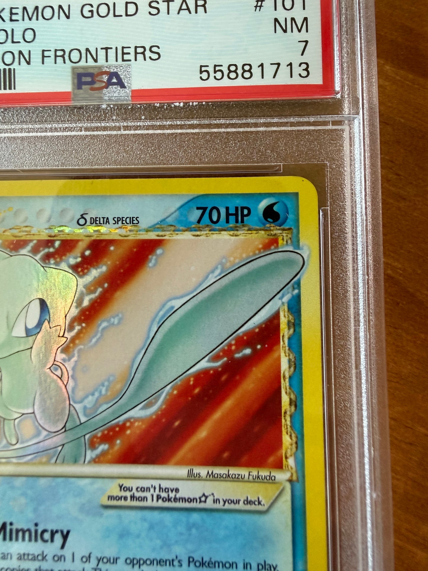 2006 Pokemon EX Dragon Frontiers Mew Gold Star Holo PSA 7 #101