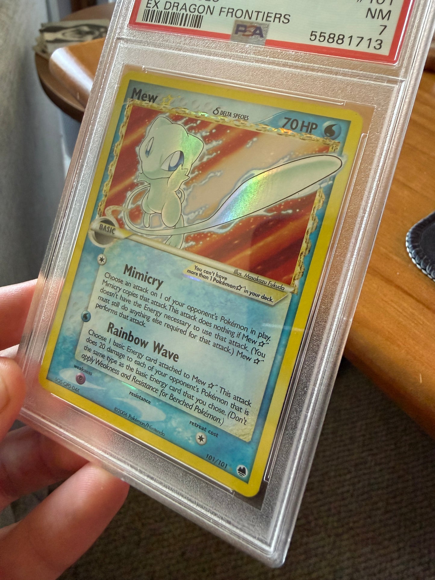 2006 Pokemon EX Dragon Frontiers Mew Gold Star Holo PSA 7 #101
