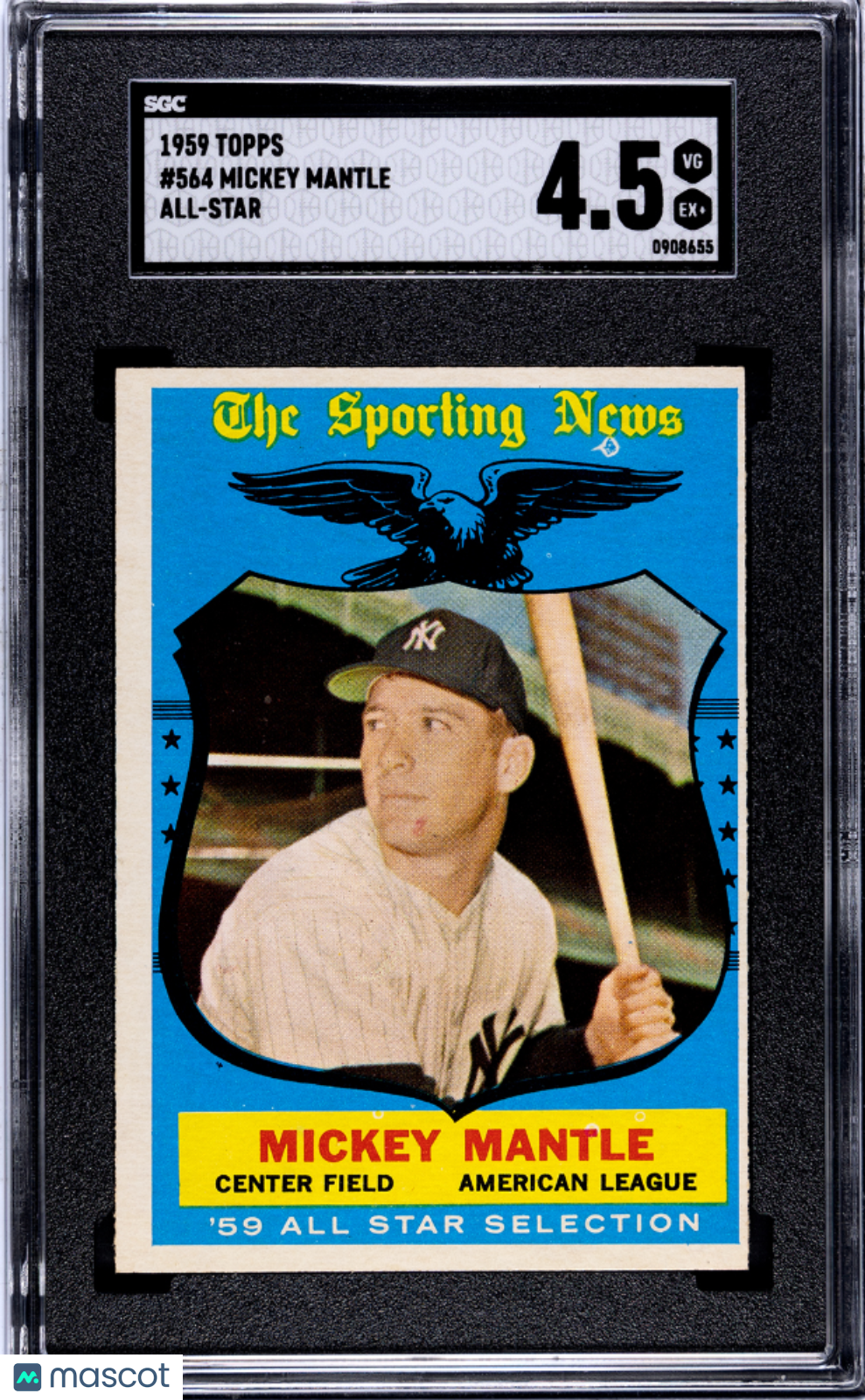 1959 Topps Mickey Mantle #564 All Star SGC 4.5