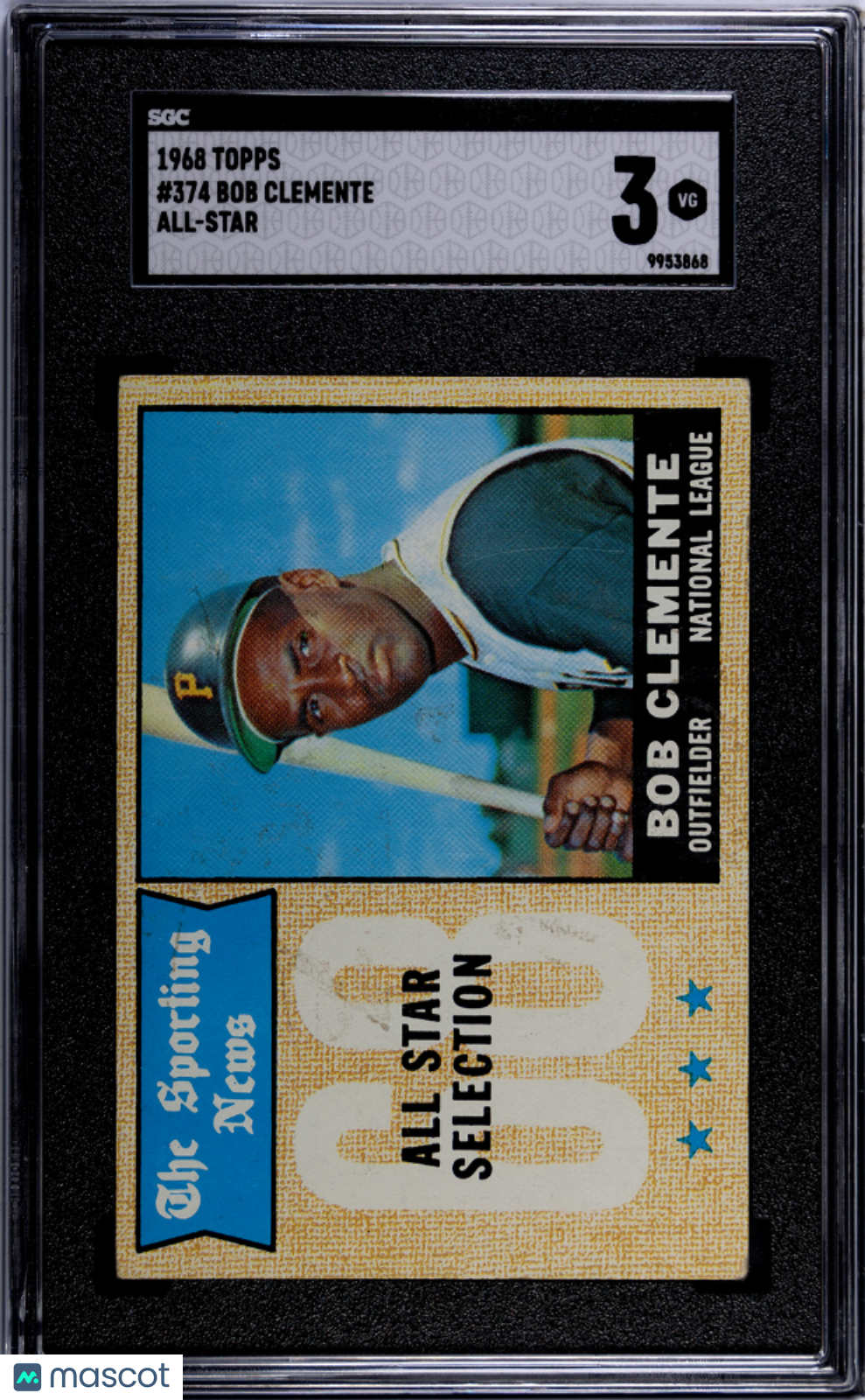1968 Topps Bob Clemente #374 All Star SGC 3