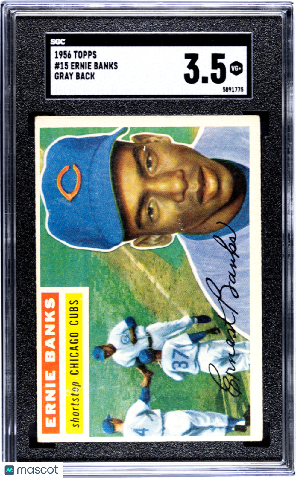 1956 Topps Ernie Banks #15 Gray Back SGC 3.5