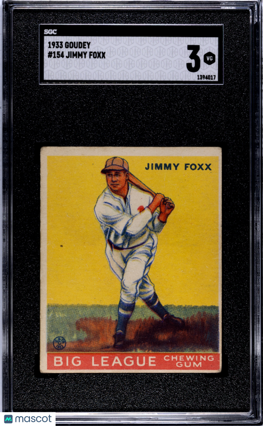 1933 Goudey Jimmy Foxx #154 SGC 3