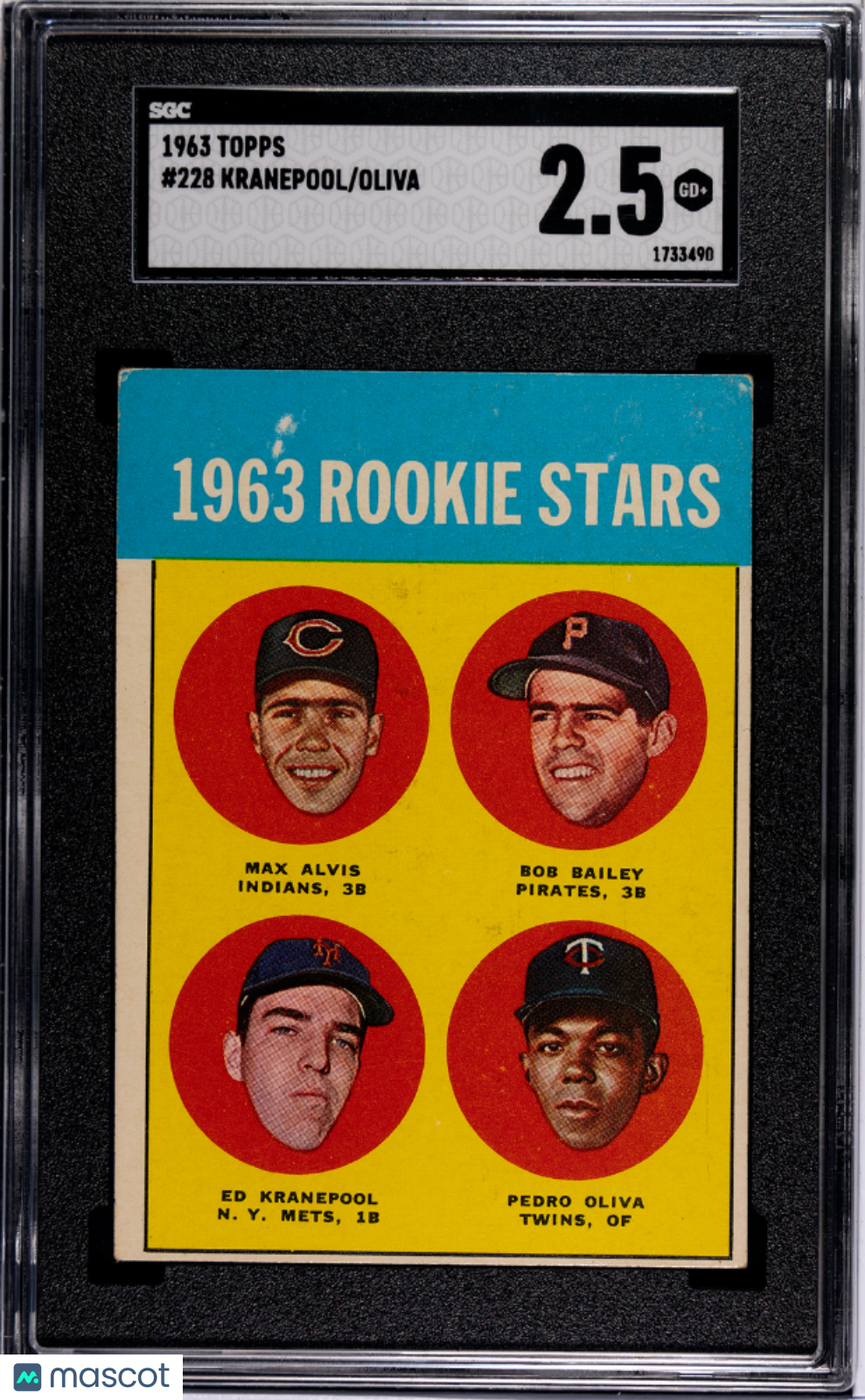 1963 Topps Oliva Kranepool #228 SGC 2.5
