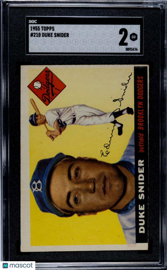 1955 Topps Duke Snider #210 SGC 2