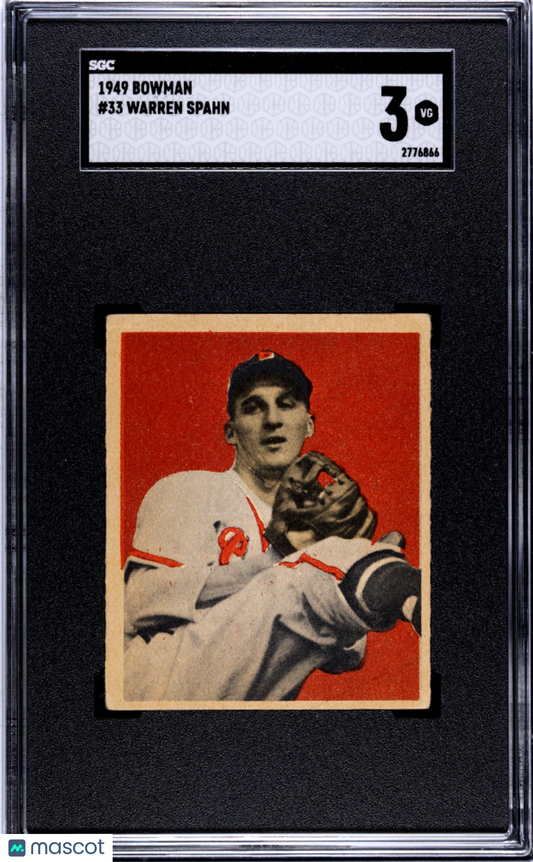 1949 Bowman Warren Spahn #33 SGC 3