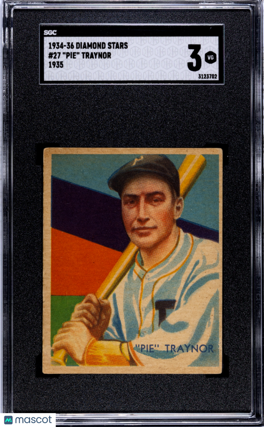 1934 Diamond Stars Pie Traynor #27 1935 SGC 3