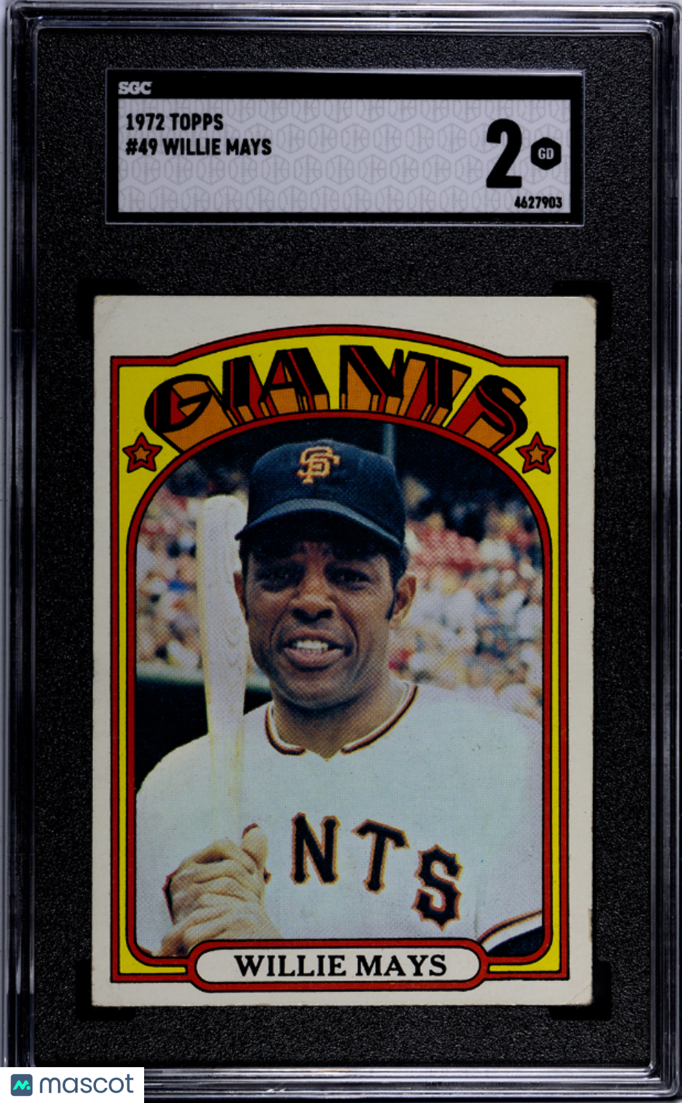 1972 Topps Willie Mays #49 SGC 2