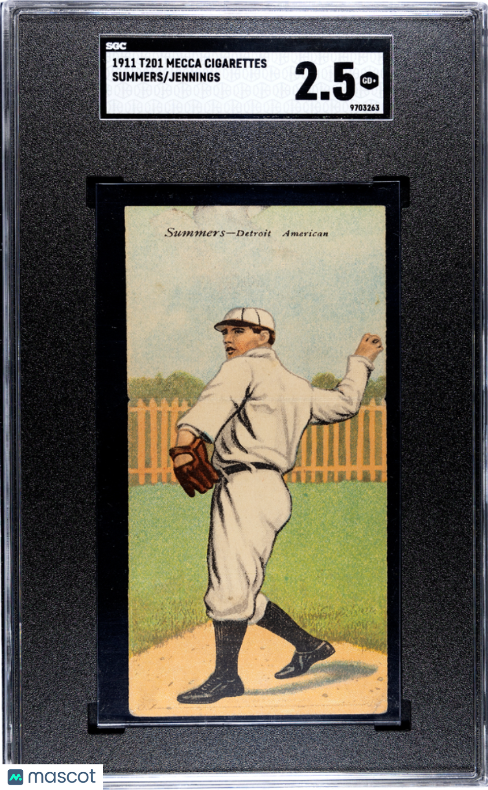1911 T201 Mecca Cigarettes Jennings Summers SGC 2.5