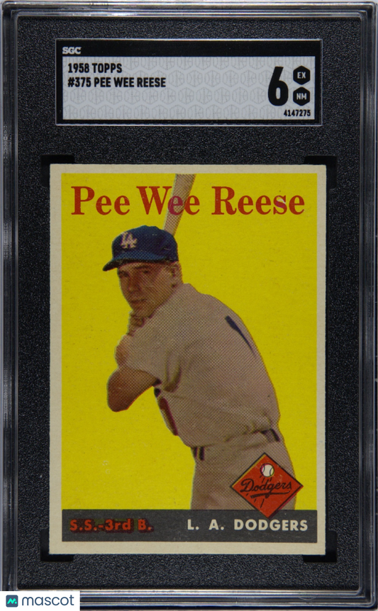 1958 Topps Pee Wee Reese #375 SGC 6
