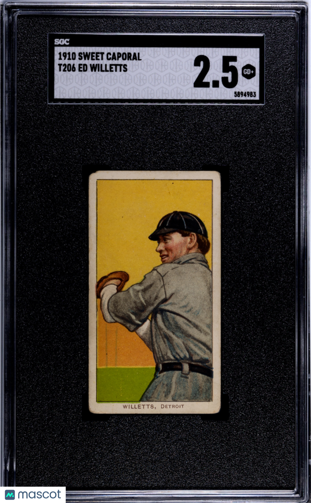 1910 Sweet Caporal (T206) Ed Willetts SGC 2.5