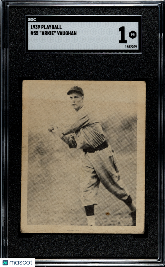 1939 Playball Arkie Vaughan #55 SGC 1