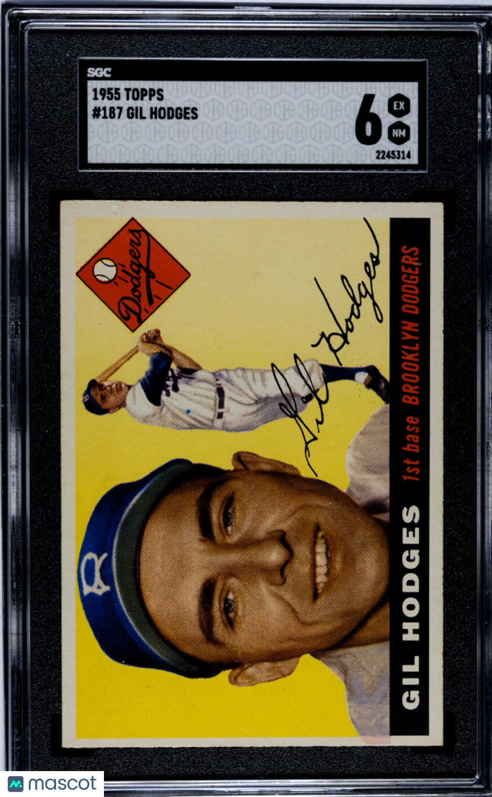 1955 Topps Gil Hodges #187 SGC 6