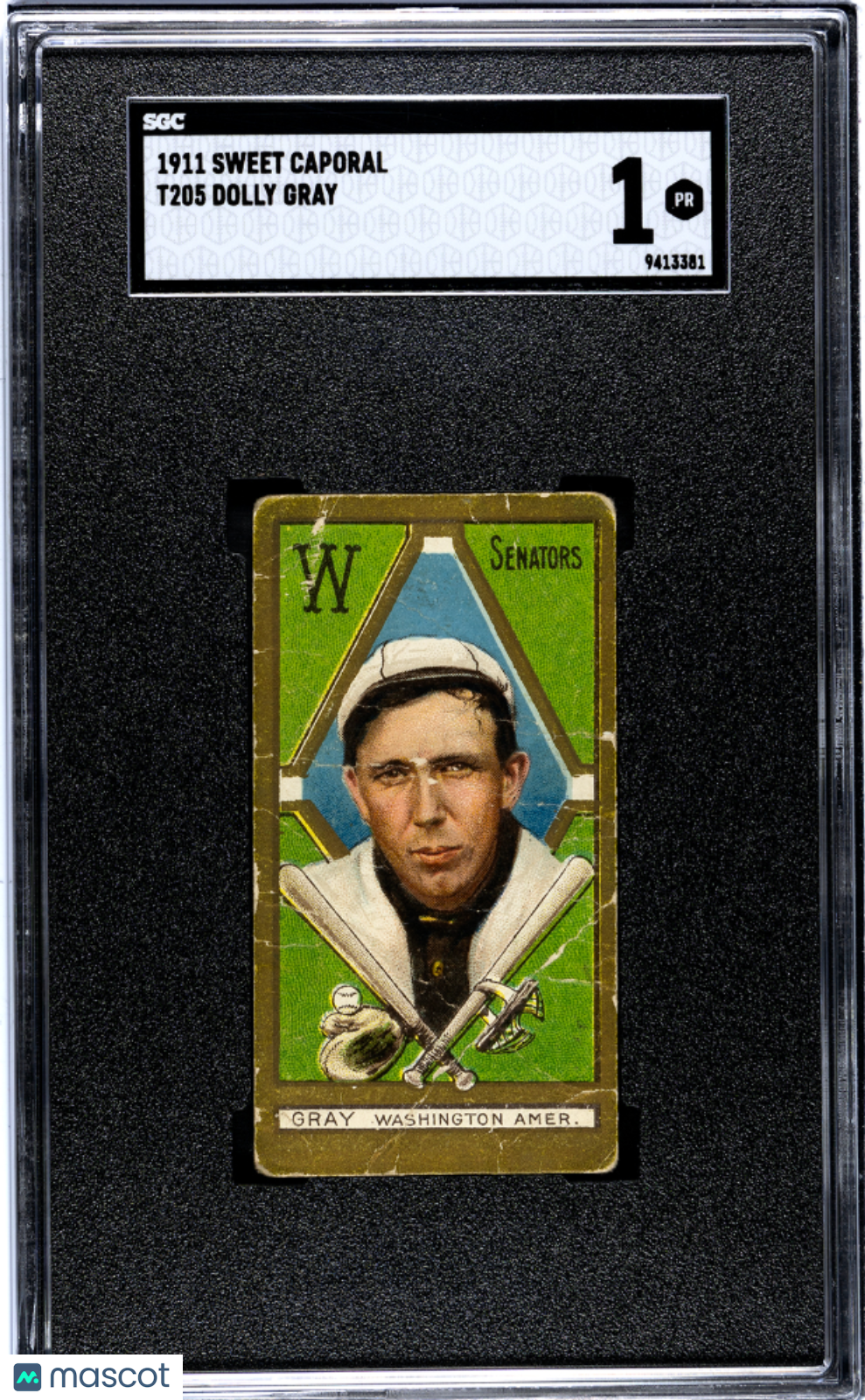 1911 Sweet Caporal (T205) Dolly Gray SGC 1