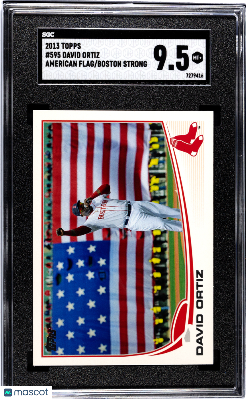 2013 Topps David Ortiz #595 American Flag Boston Strong SGC 9.5
