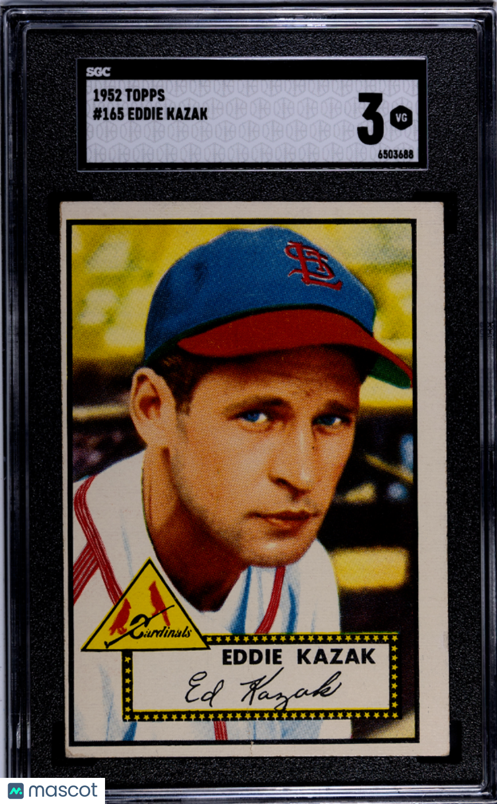 1952 Topps Eddie Kazak #165 SGC 3