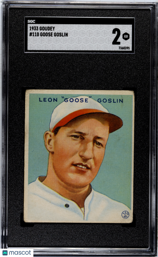 1933 Goudey Goose Goslin #110 SGC 2