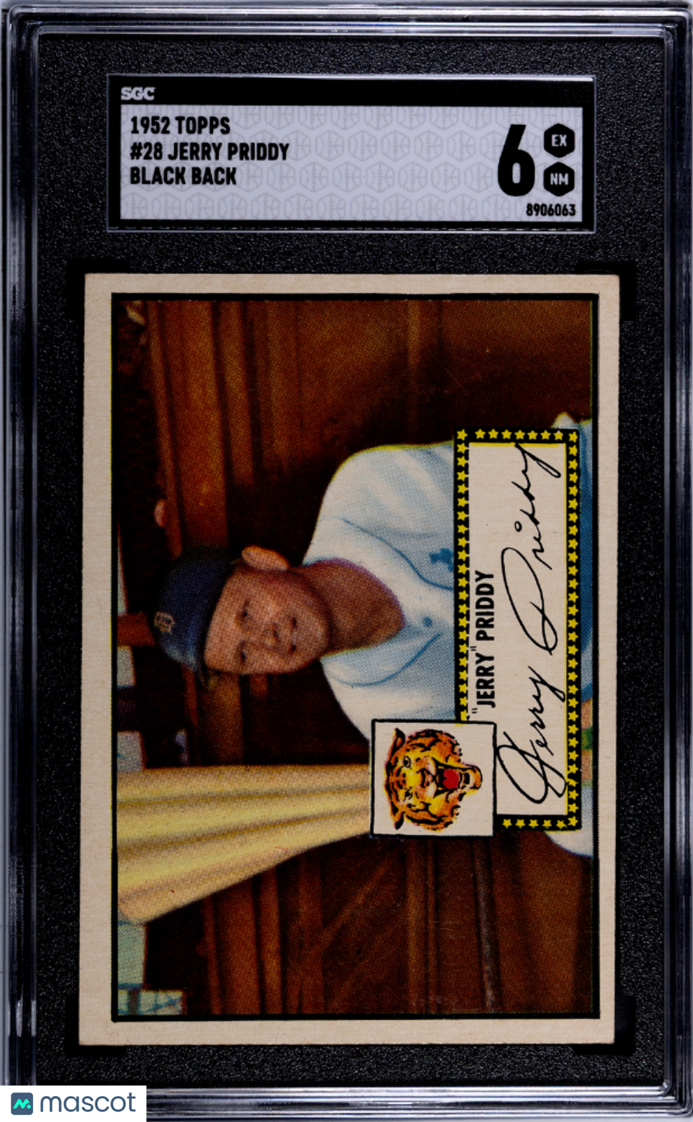 1952 Topps Jerry Priddy #28 Black Back SGC 6