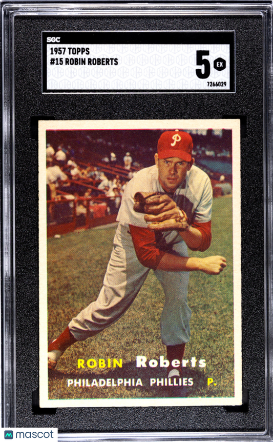 1957 Topps Robin Roberts #15 SGC 5
