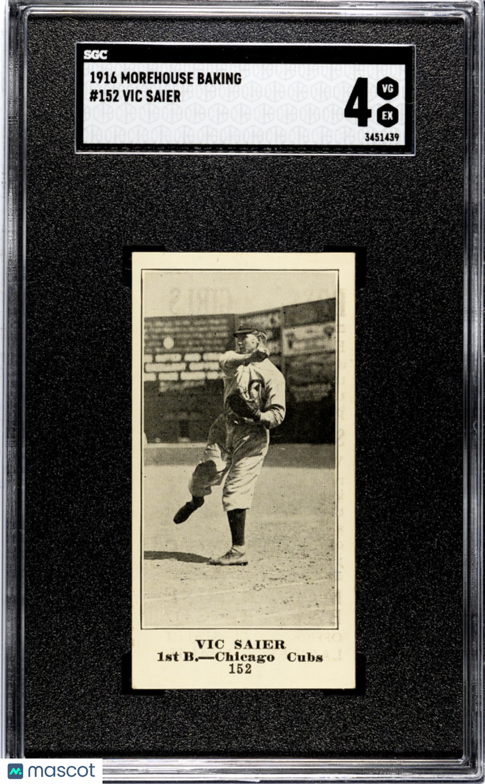 1916 Morehouse Baking Vic Saier #152 SGC 4