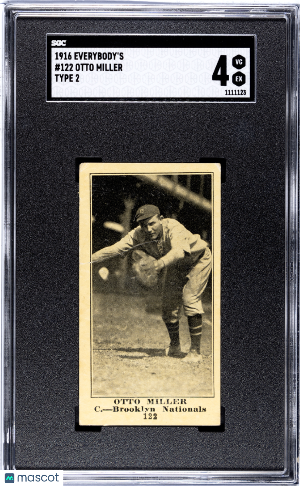 1916 Everybody's Otto Miller #122 Type 2 SGC 4
