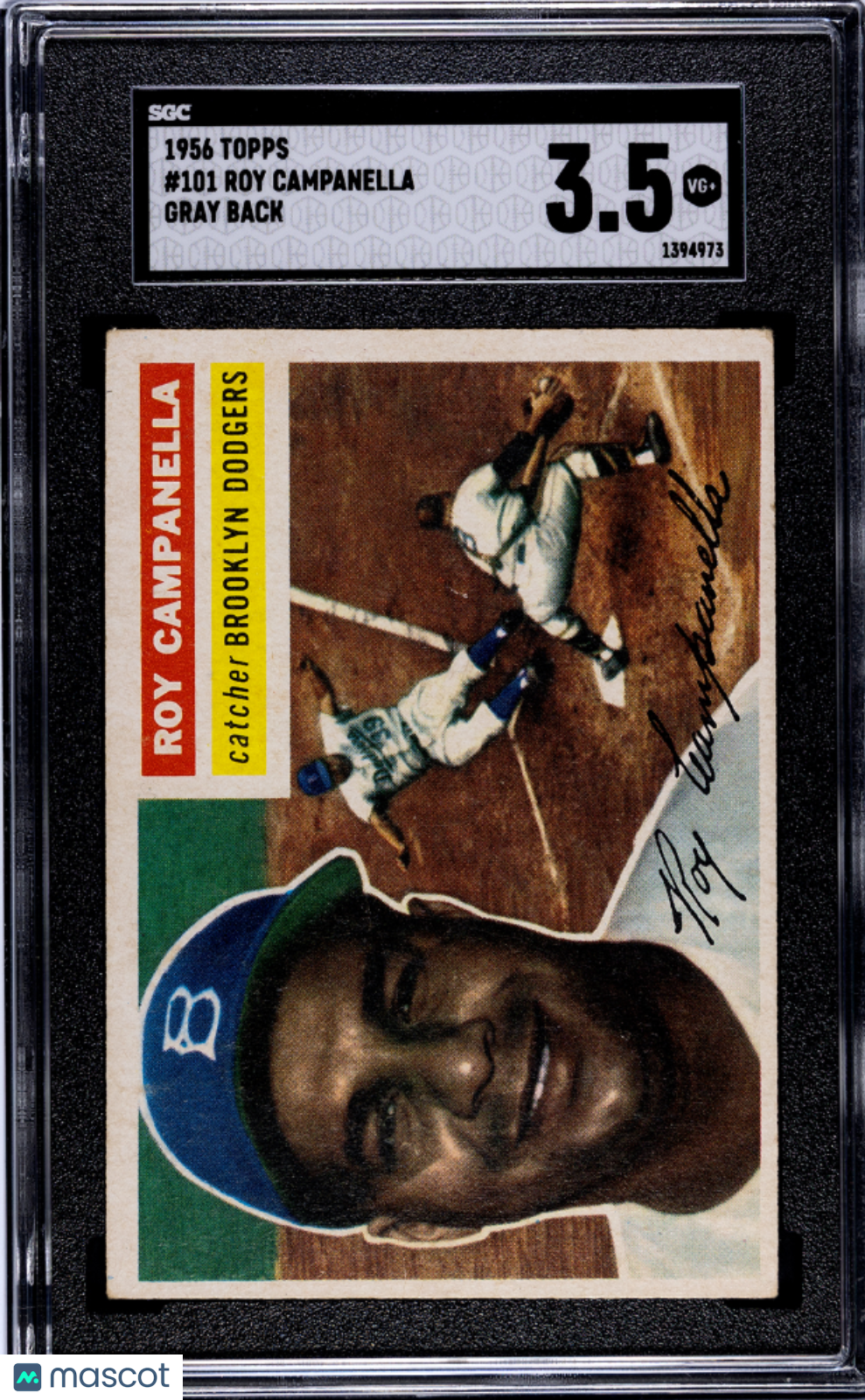 1956 Topps Roy Campanella #101 Gray Back SGC 3.5