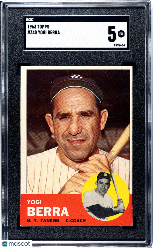 1963 Topps Yogi Berra #340 SGC 5