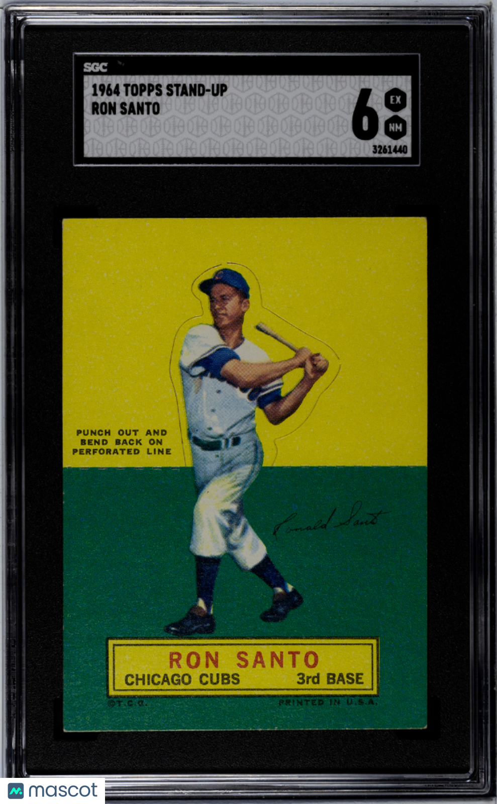 1964 Topps Stand-Up Ron Santo, Short Print, HOF SGC 6