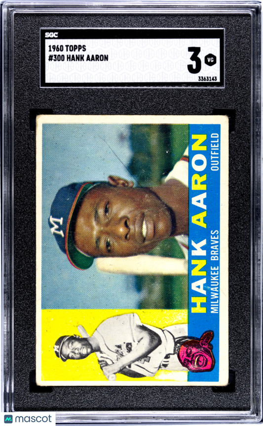1960 Topps Hank Aaron #300 SGC 3