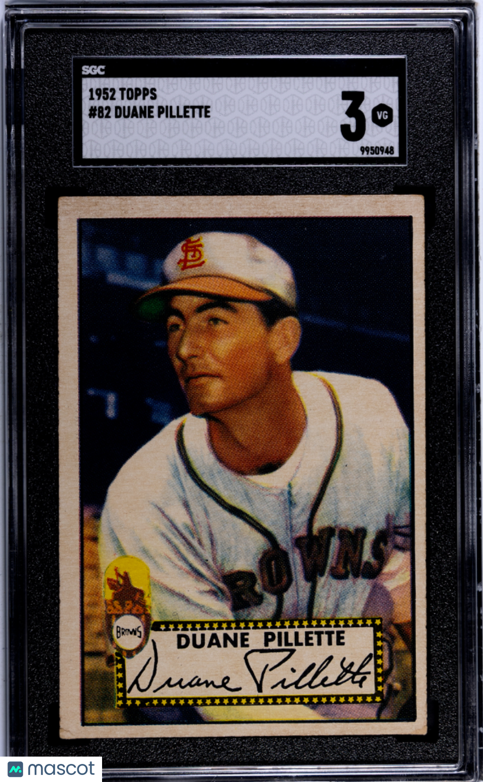 1952 Topps Duane Pillette #82 SGC 3