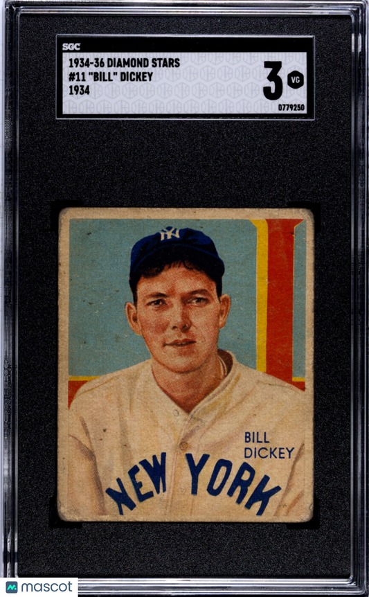 1934 Diamond Stars Bill Dickey #11 SGC 3