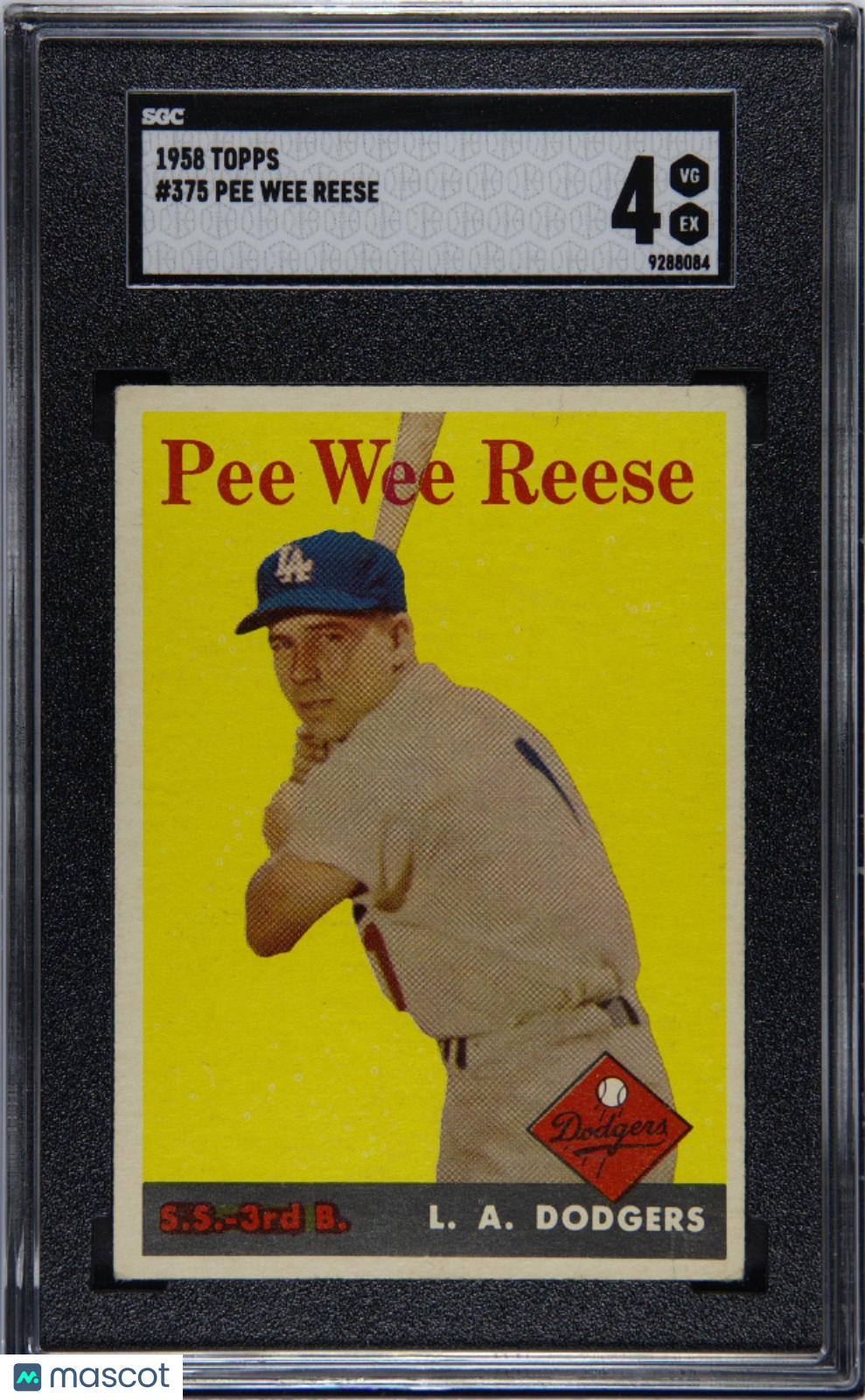 1958 Topps Pee Wee Reese #375 SGC 4