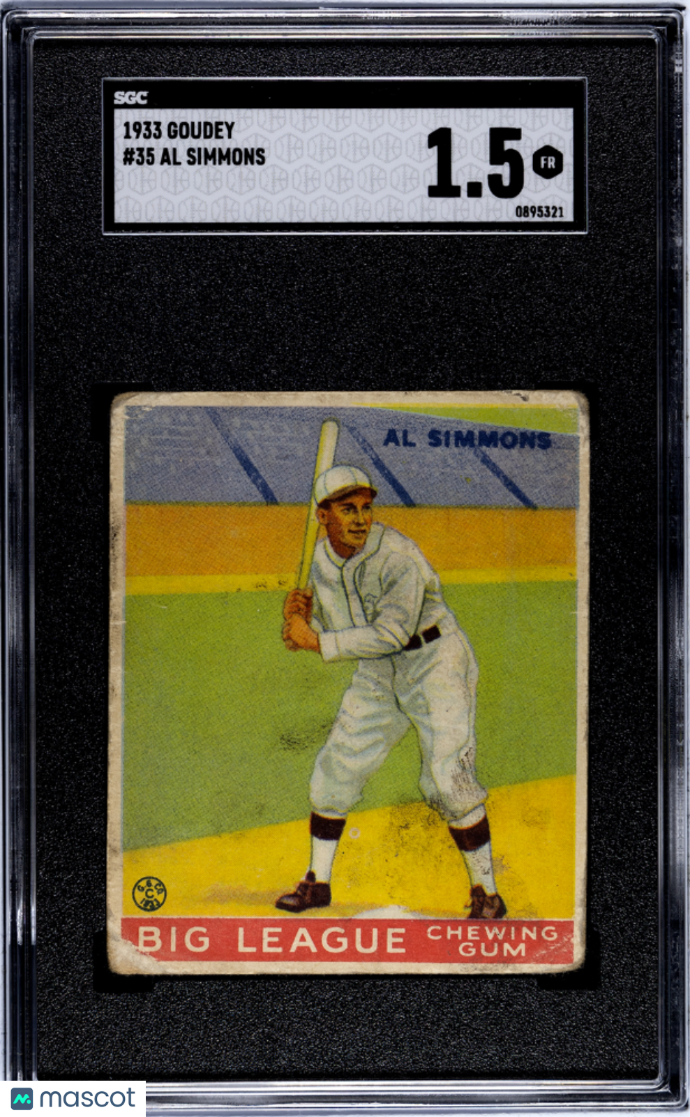 1933 Goudey Al Simmons #35 SGC 1.5