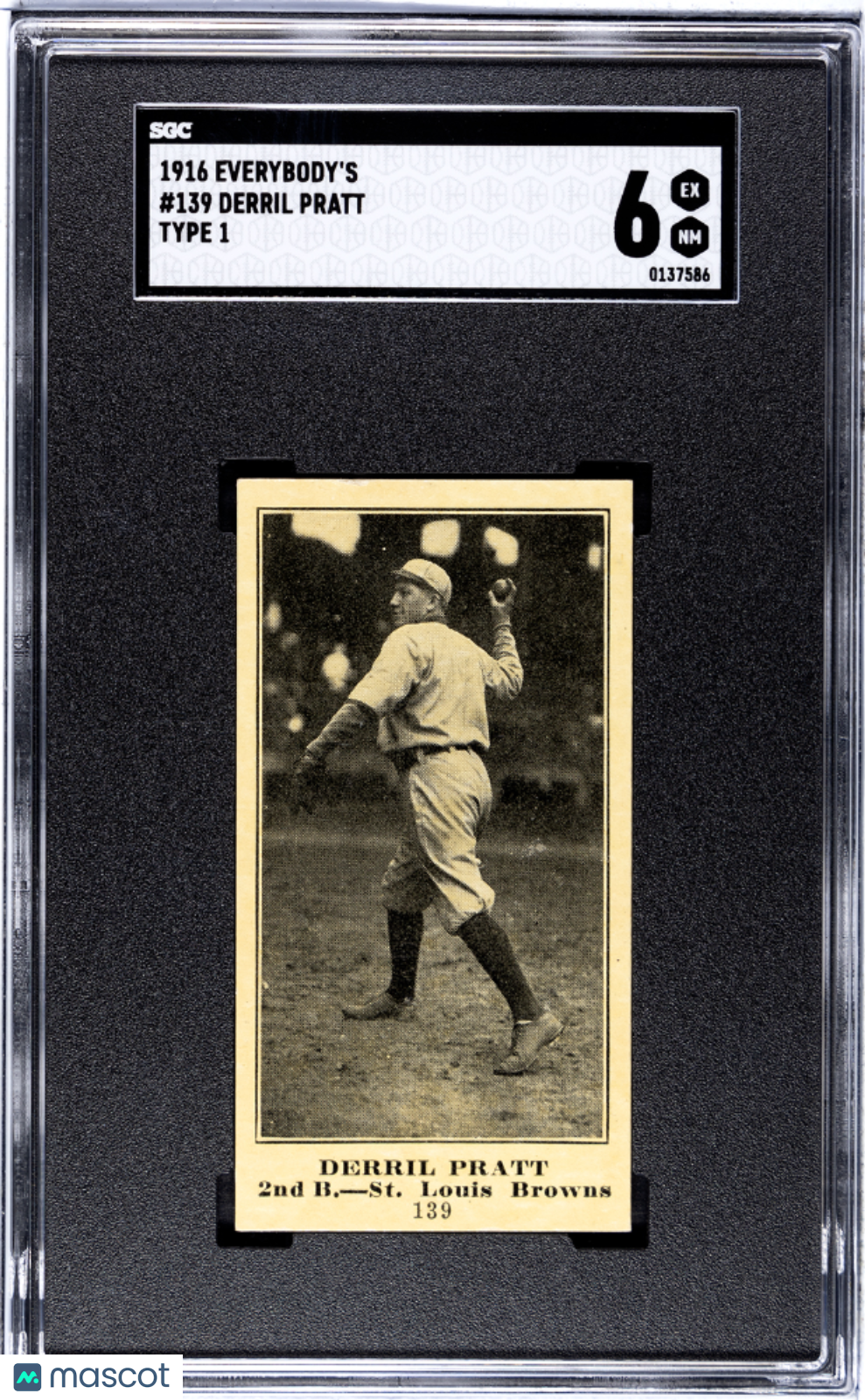 1916 Everybody's Derril Pratt #139 Type SGC 6