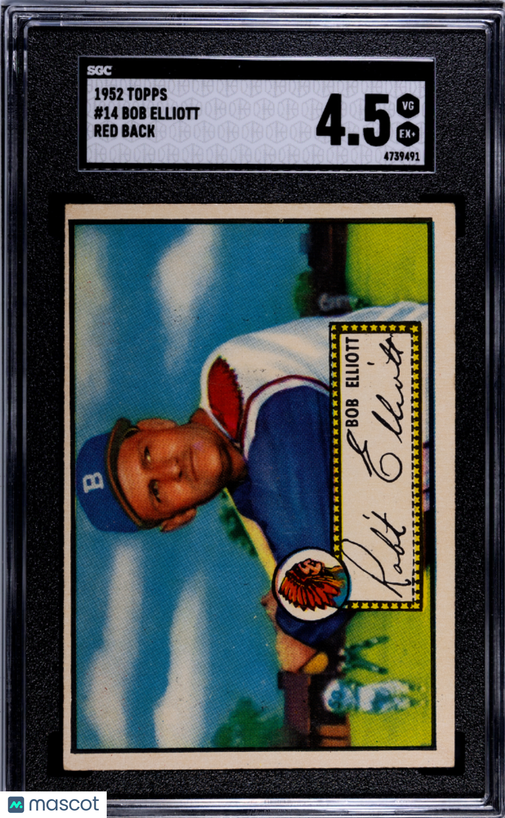 1952 Topps Bob Elliott #14 Red Back SGC 4.5