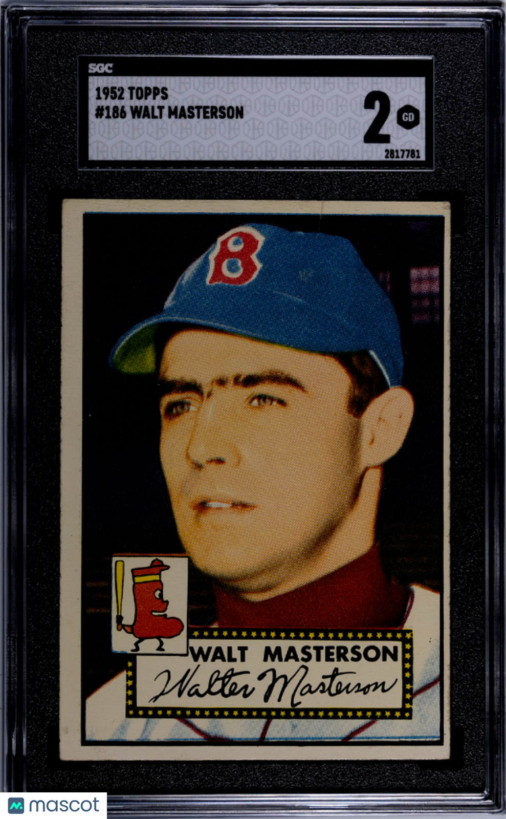 1952 Topps Walt Masterson #186 SGC 2