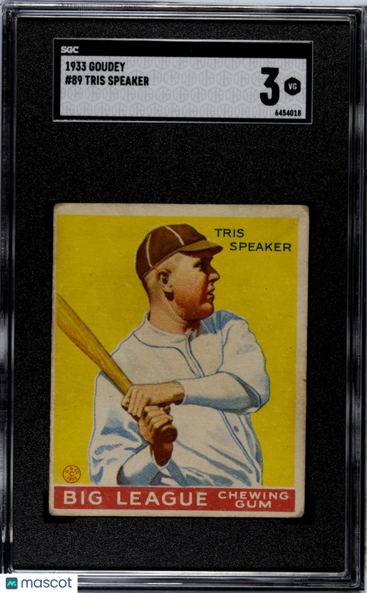 1933 Goudey Tris Speaker #89 SGC 3