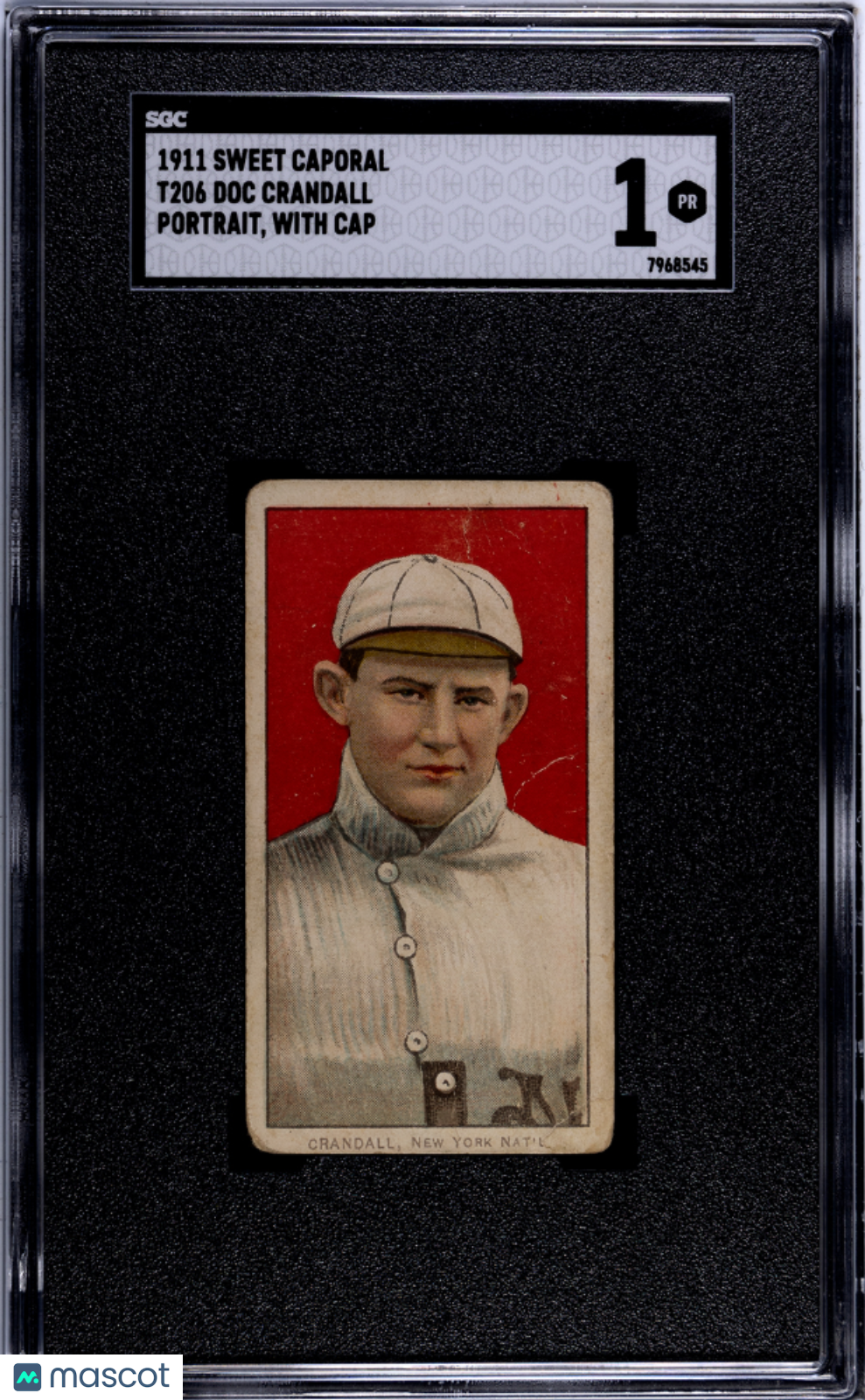 1911 Sweet Caporal (T206) Doc Crandall Portrait, With SGC 1