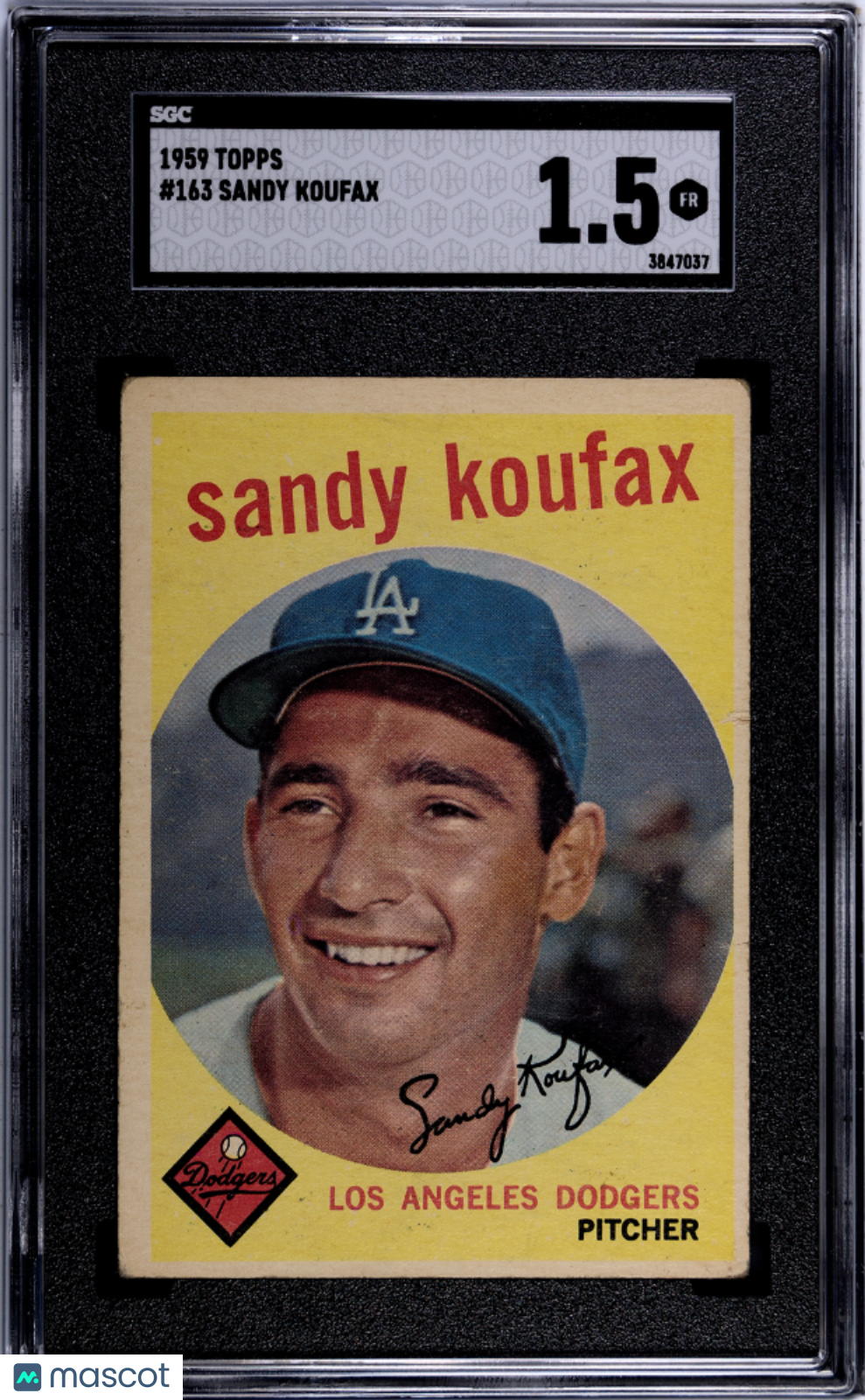 1959 Topps Sandy Koufax #163 SGC 1.5