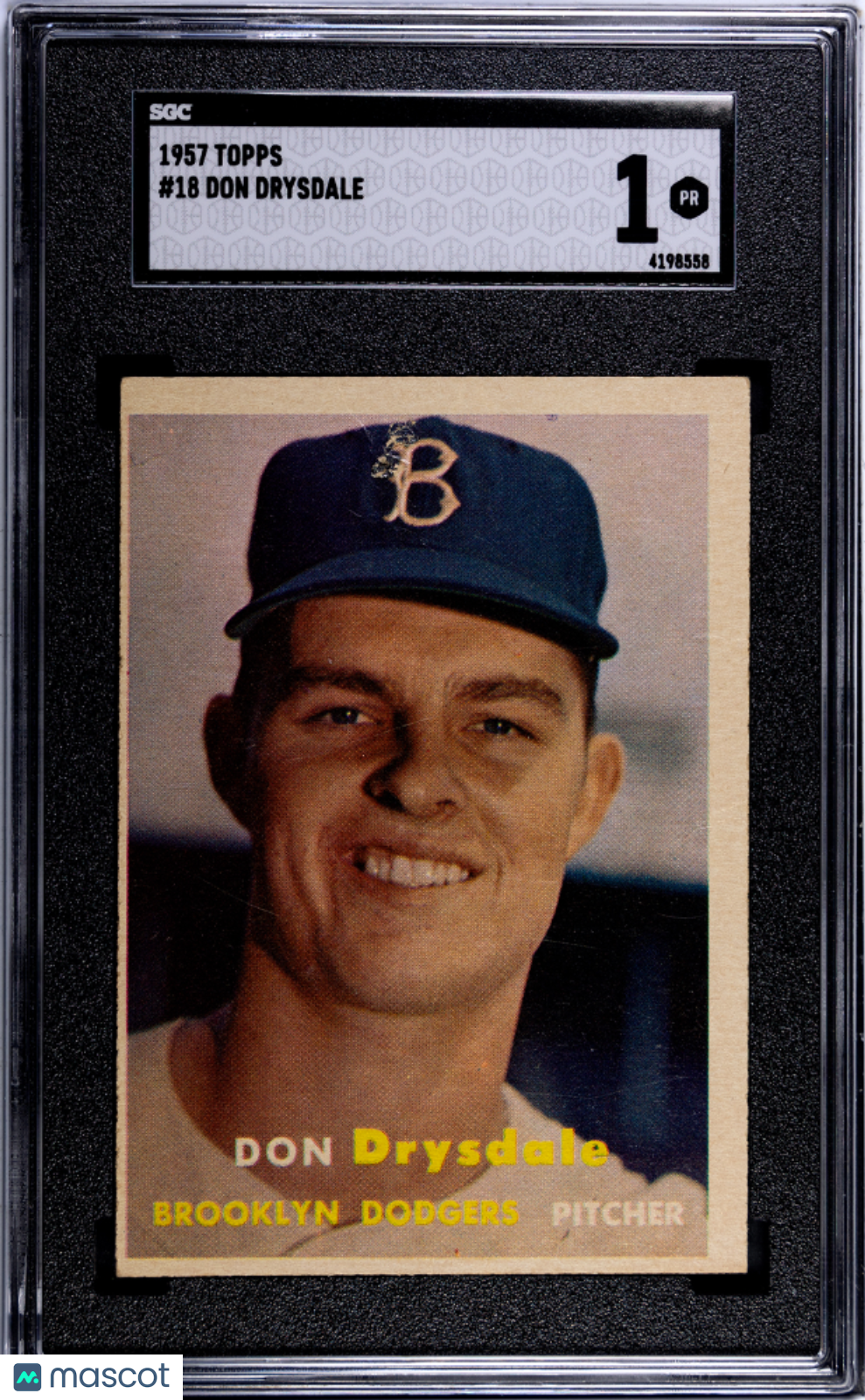 1957 Topps Don Drysdale #18 SGC 1