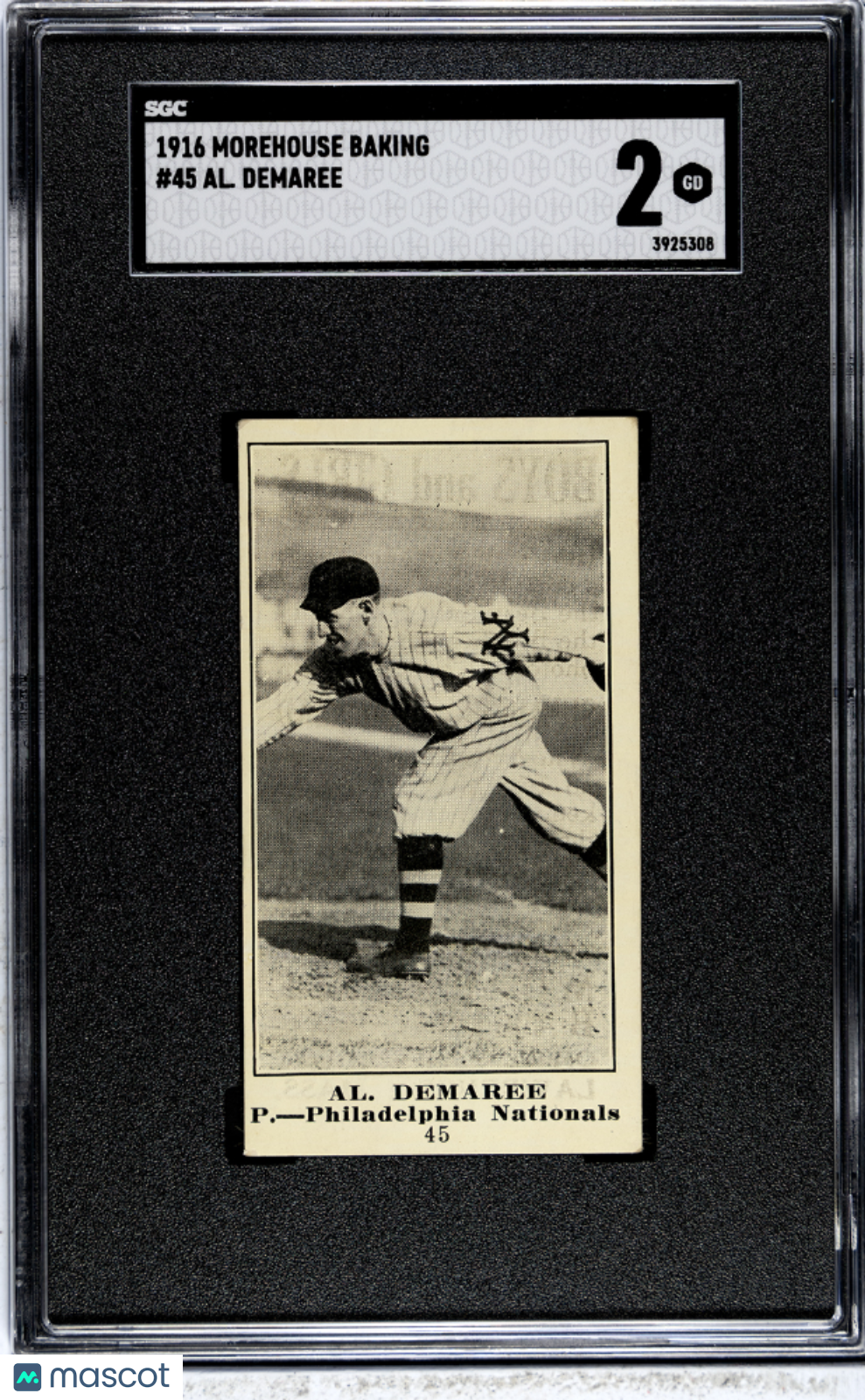 1916 Morehouse Baking Al. Demaree #45 SGC 2
