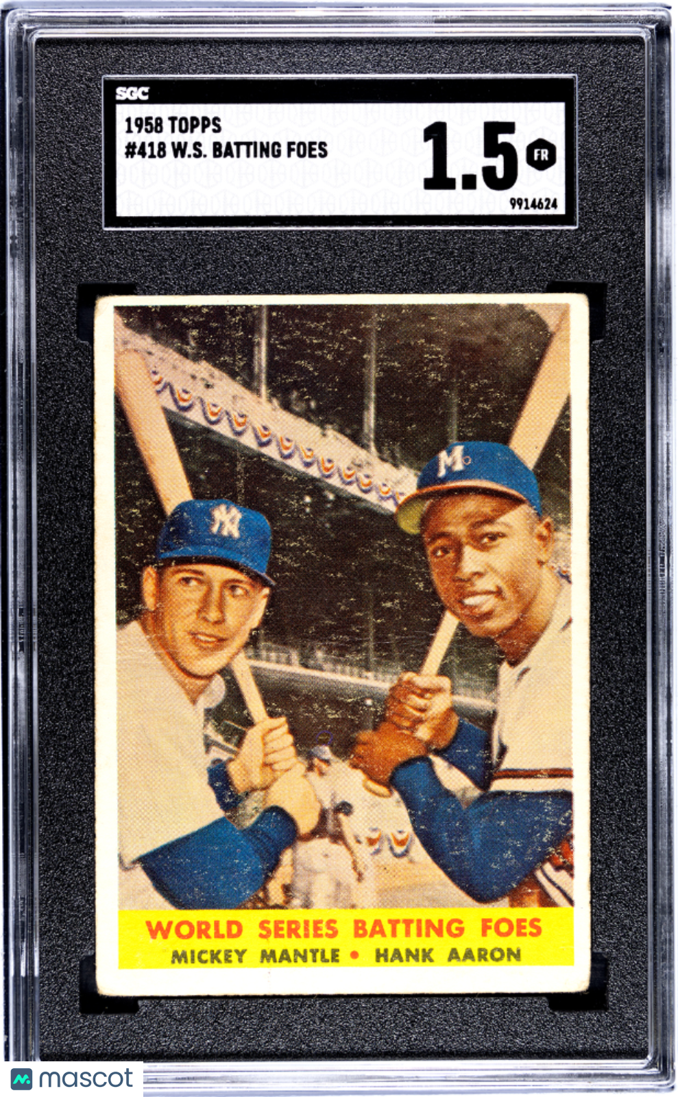1958 Topps W. S. Batting Foes #418 SGC 1.5