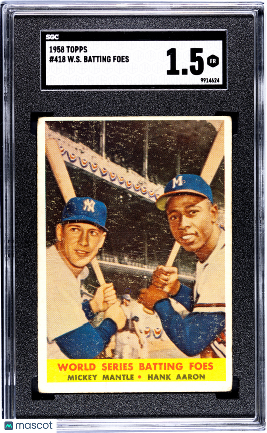 1958 Topps W. S. Batting Foes #418 SGC 1.5