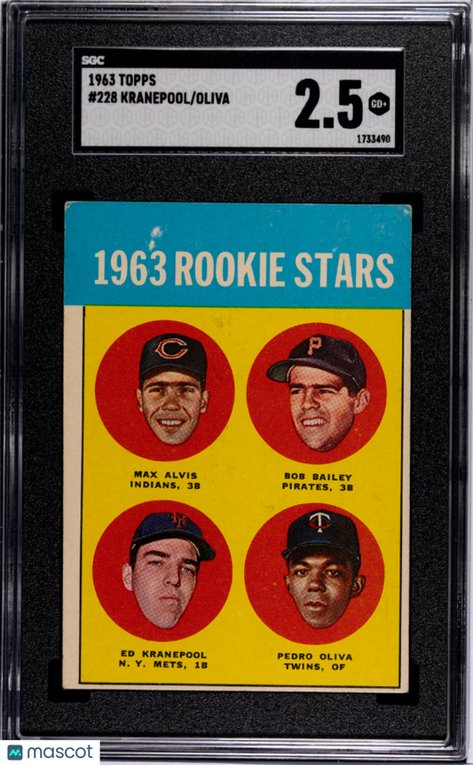 1963 Topps Oliva Kranepool #228 SGC 2.5