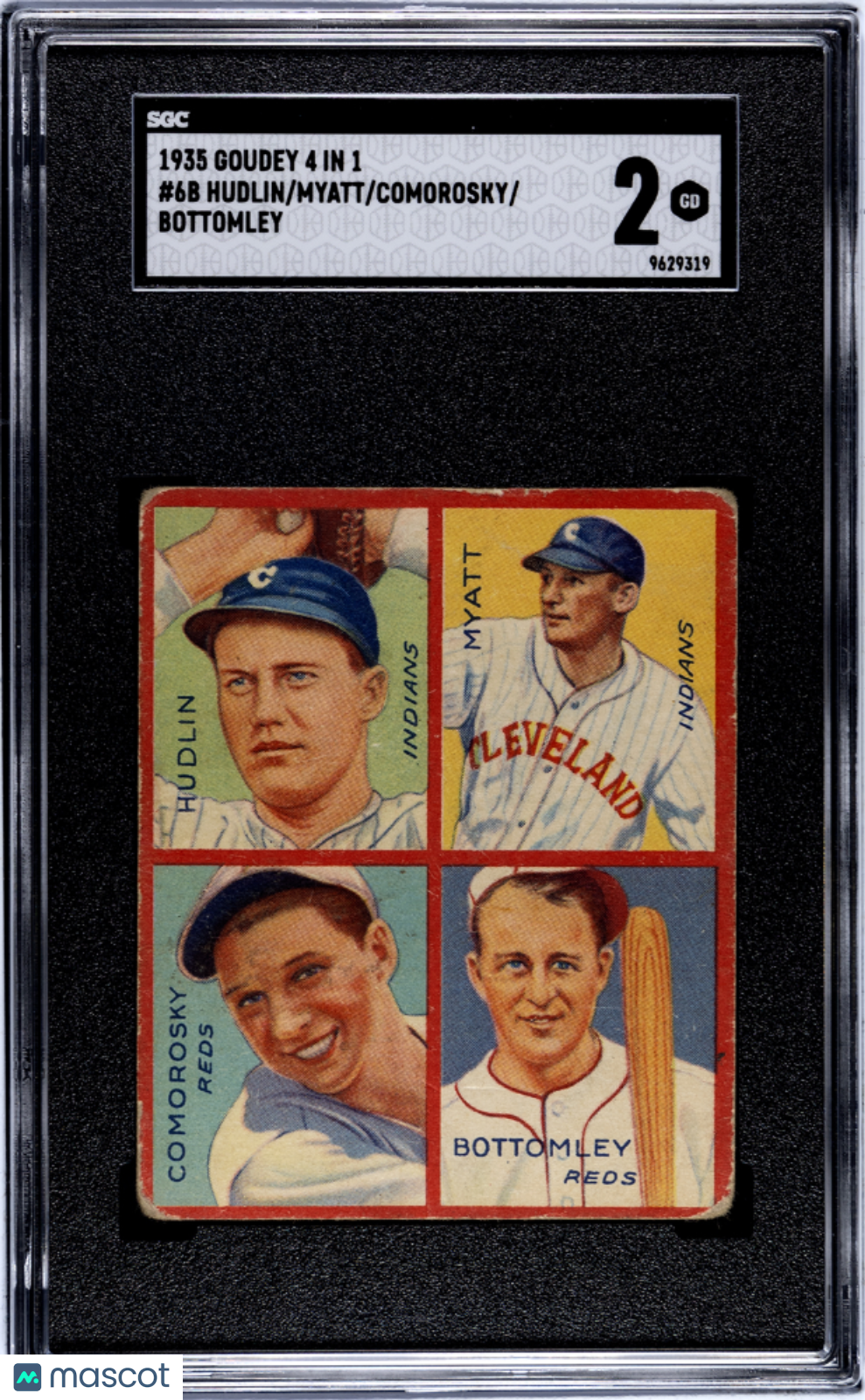 1935 Goudey 4 In 1 Bottomley Comorosky Myatt Hudlin #6B SGC 2