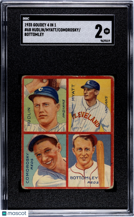 1935 Goudey 4 In 1 Bottomley Comorosky Myatt Hudlin #6B SGC 2