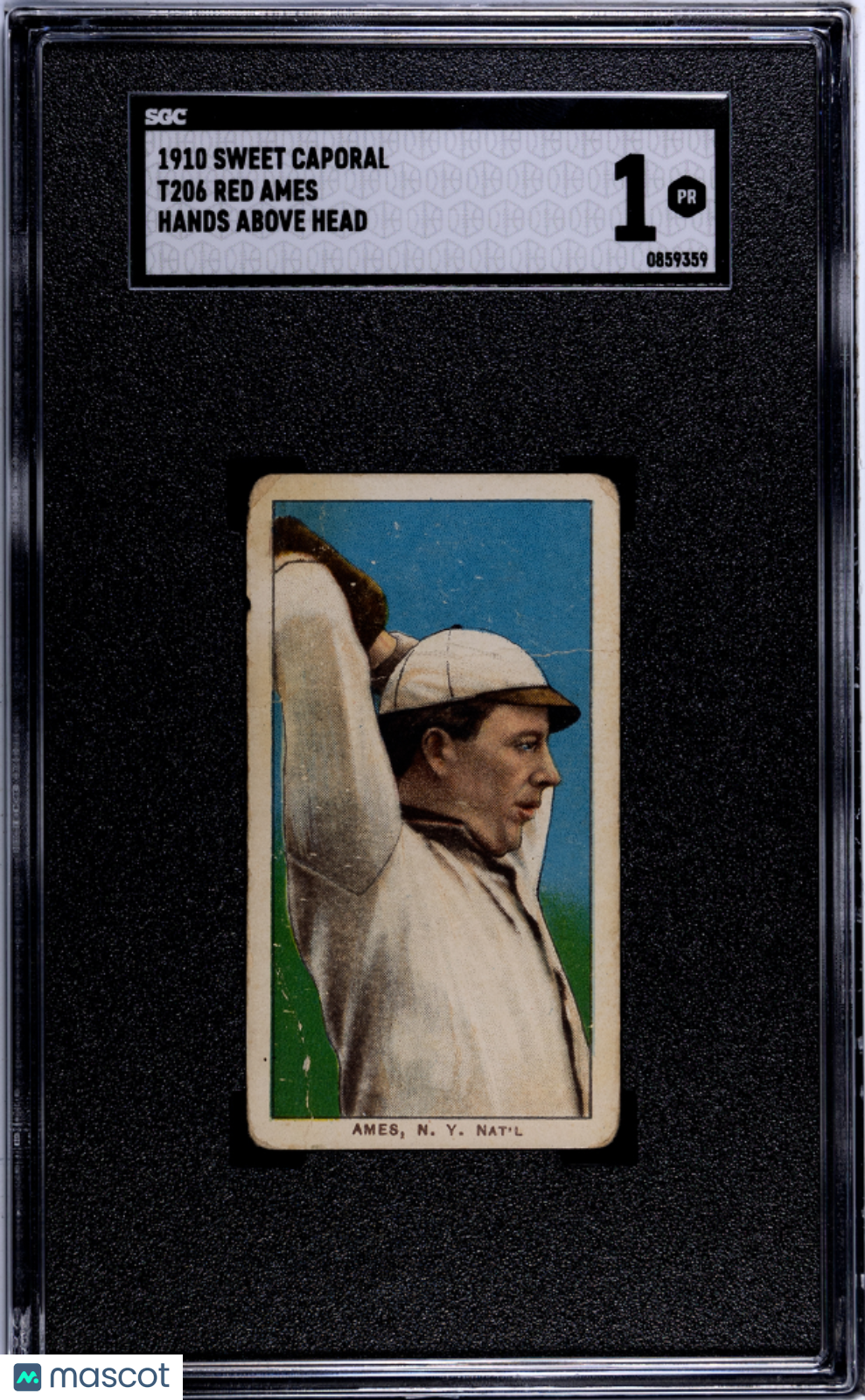 1910 Sweet Caporal (T206) Red Ames Hands Above Head SGC 1