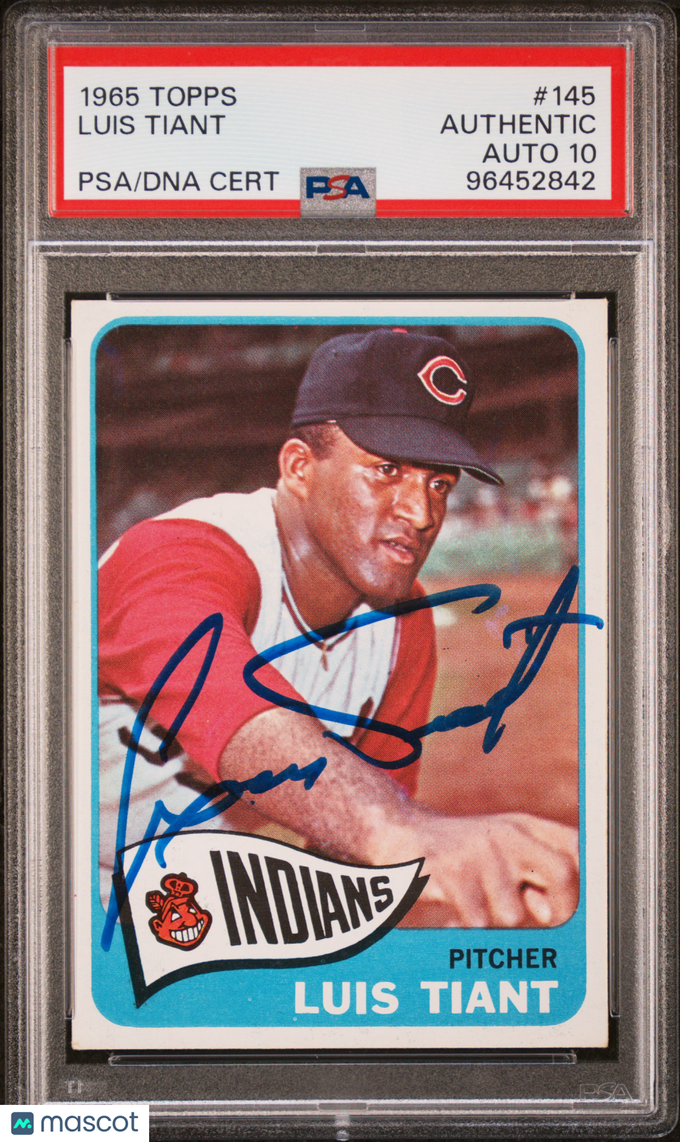 1965 Topps Luis Tiant #145 PSA A Auto 10