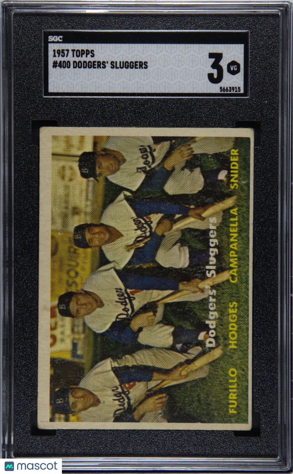 1957 Topps Dodgers' Sluggers #400 SGC 3