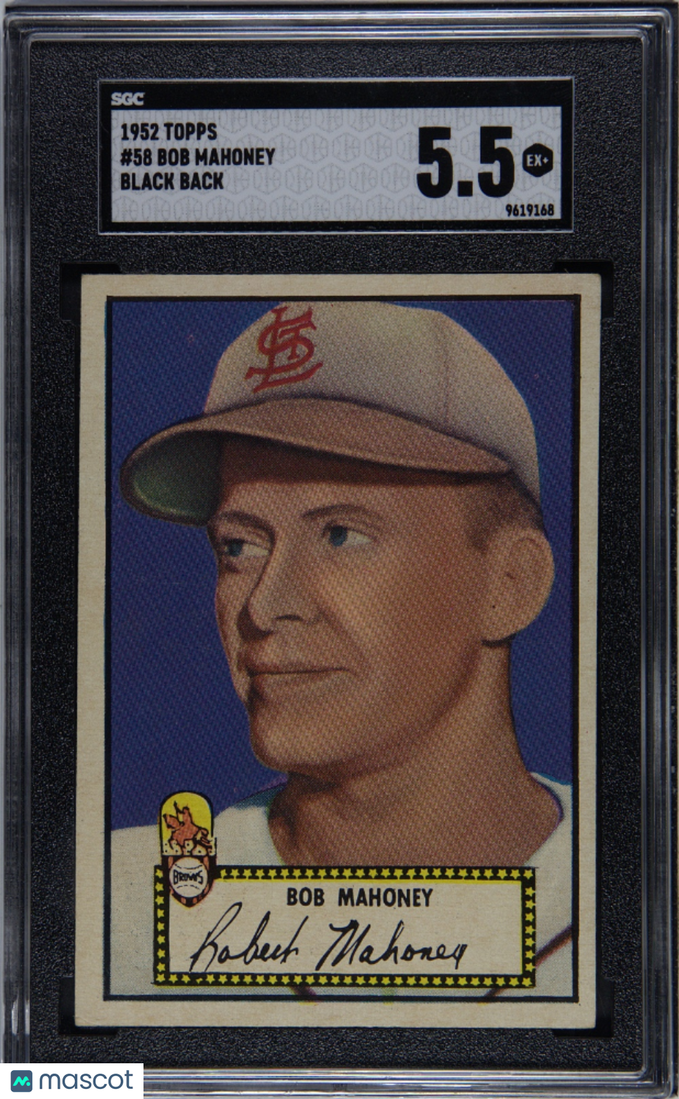 1952 Topps Bob Mahoney #58 Black Back SGC 5.5