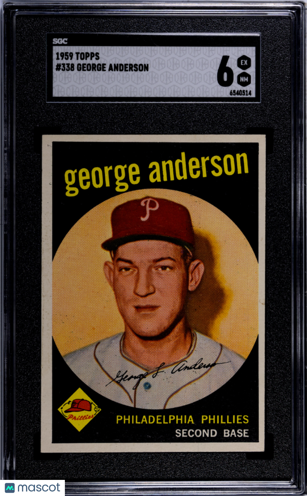 1959 Topps George Anderson #338 SGC 6